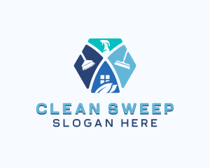 Mopping - Sanitary Cleaning Disinfection logo design