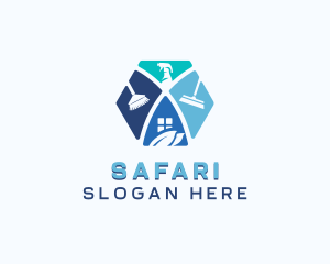 Spray Bottle - Sanitary Cleaning Disinfection logo design