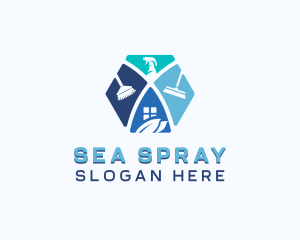 Sanitary Cleaning Disinfection logo design