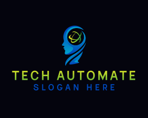  Tech Head Artificial Intelligence logo design