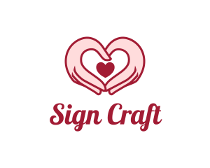 Hand Heart Sign logo design