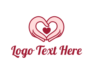 Love - Hand Heart Sign logo design