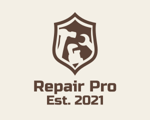 Repair Tools Shield logo design