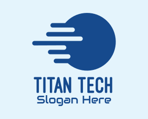 Blue Round Digital Tech logo design