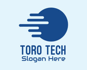 Blue Round Digital Tech logo design