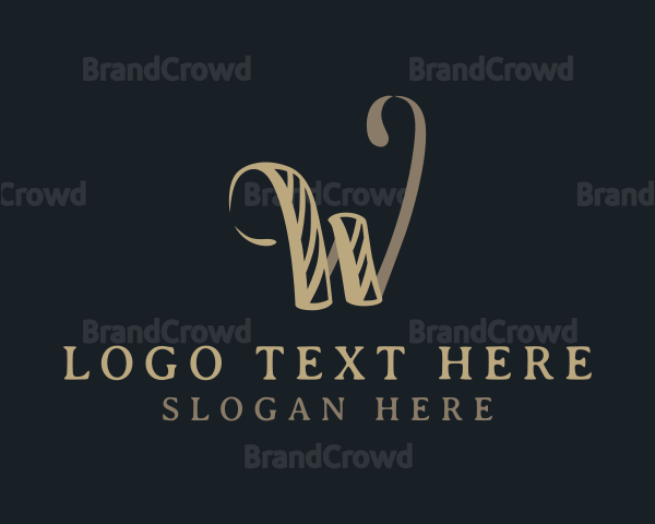 Upscale Calligraphy Letter W Logo