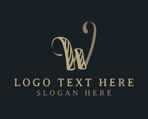 Upscale Calligraphy Letter W logo design