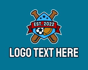 Baseball Equipment - Baseball Bat Crest logo design