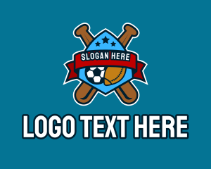 Baseball Bat Crest  Logo