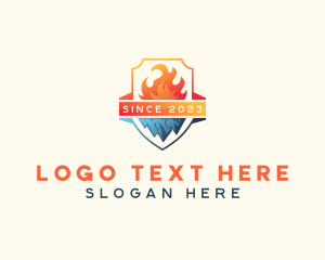 Warm - HVAC Fire Ice logo design