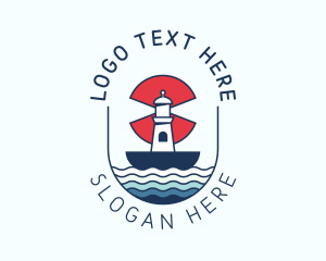 Pier - Marine Nautical Lighthouse logo design