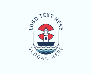Marine Nautical Lighthouse  logo design