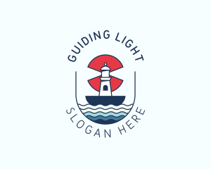 Marine Nautical Lighthouse  logo design