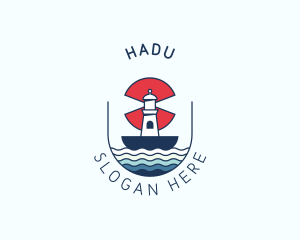 Lamp - Marine Nautical Lighthouse logo design