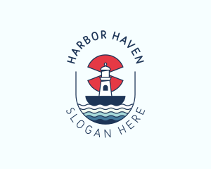 Marine Nautical Lighthouse  logo design