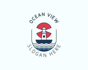 Pier - Marine Nautical Lighthouse logo design