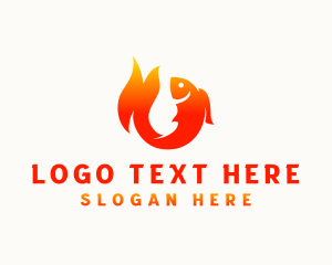 Bbq - Fish Flame BBQ logo design