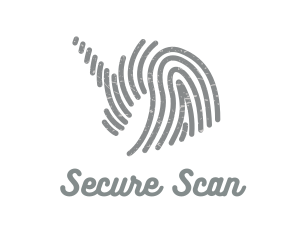 Biometric - Grey Unicorn Fingerprint logo design