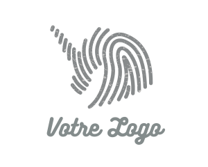 Grunge - Grey Unicorn Fingerprint logo design