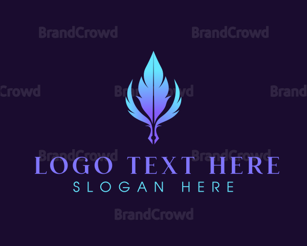 Quill  Pen Feather Writing Logo