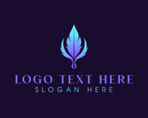 Plumage - Quill  Pen Feather Writing logo design