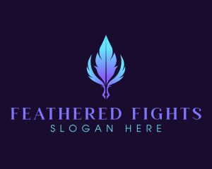 Quill  Pen Feather Writing logo design