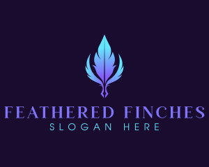 Quill  Pen Feather Writing logo design