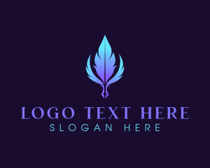 Quill  Pen Feather Writing Logo