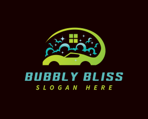 Bubble Car Wash Cleaning logo design