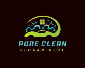 Bubble Car Wash Cleaning logo design