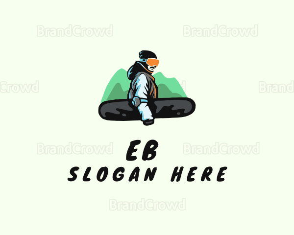 Winter Mountain Snowboarder Logo