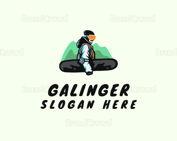 Winter Mountain Snowboarder Logo