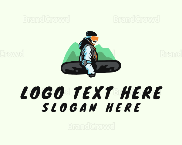 Winter Mountain Snowboarder Logo