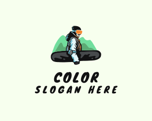 Winter Mountain Snowboarder  Logo