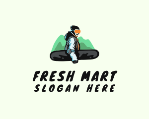 Winter Mountain Snowboarder  Logo