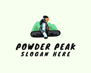 Winter Mountain Snowboarder  logo design