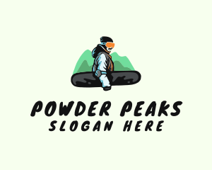 Snowboarding - Winter Mountain Snowboarder logo design