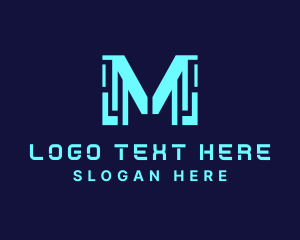 Builder - Industrial Tech Letter M logo design