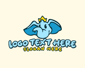 Kids Boutique - Crown Elephant King logo design