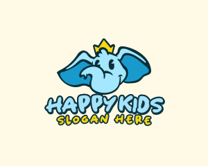 Crown Elephant King logo design