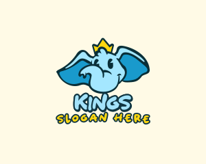 Crown Elephant King logo design