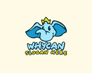 Streamer - Crown Elephant King logo design