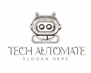 Vintage Robot Tech logo design