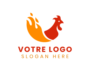 Hot - Chicken Fire Cuisine logo design