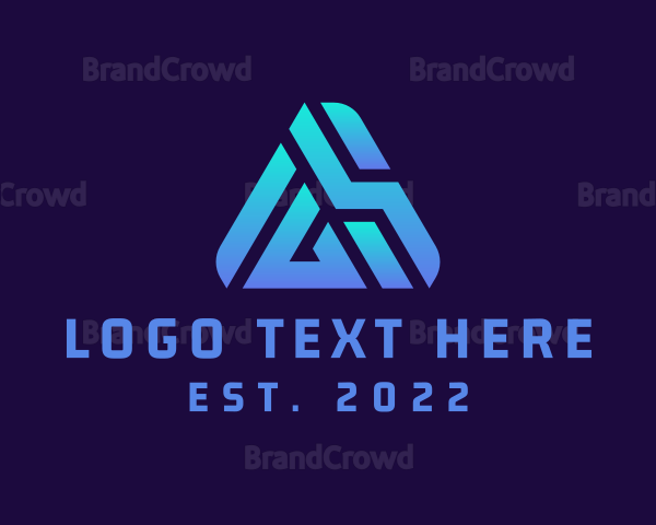 Triangle Letter AS Monogram Logo