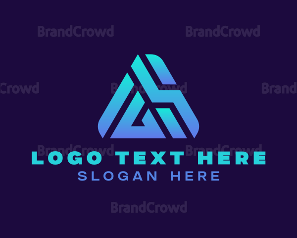 Triangle Monogram Letter AS Logo