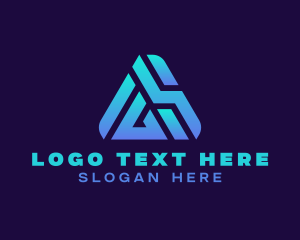 Telecom - Triangle Monogram Letter AS logo design