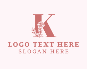 Elegant Flower Letter K Logo