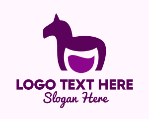 Purple Horse Wine logo design