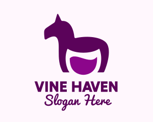 Purple Horse Wine logo design